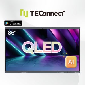 테크커넥트 전자칠판 CA-ET860CW 86인치 QLED 옵티컬본딩 Ai기능 카메라 마이크 무선화면공유 (i7 OPS PC 포함)