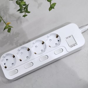 국산 멀티탭 4구 16A 3200W 개별 절전 과부하차단 스위치 3m, 1개