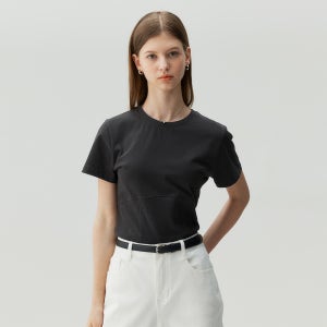 마인드브릿지 절개장식 크롭티셔츠 MZTS3206