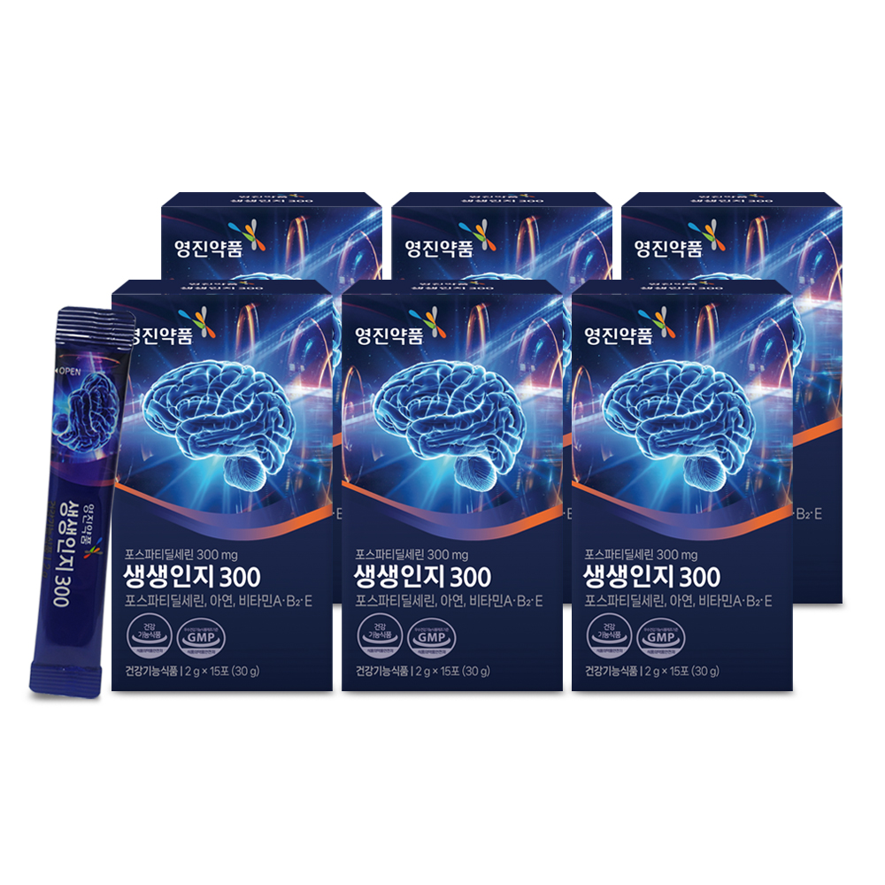 영진약품 생생인지300 <b>포스파티딜세린</b> 아연 비타민A,B2,E 인지력개선에 도움 3개월분