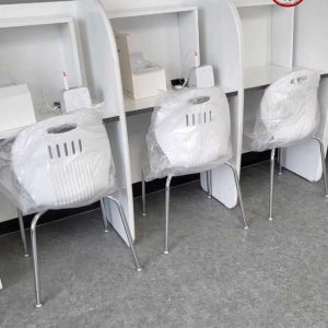 [인토스 가구]하이그로시 칸막이 독서실 멀티랩책상 우드 화이트 640x460x1010 기본타공