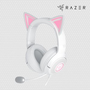 레이저코리아 크라켄 키티 V2 화이트 유선 게이밍 헤드셋 Razer Kraken Kitty V2 White