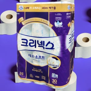 크리넥스 데코앤소프트 화장지 3겹 40m 30롤 코스트코 두루마리 롤 휴지 프리미엄 고급