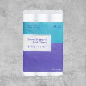 숨 내추럴 도톰한 무형광 화장지 3겹 25m 30롤 두툼한 화장실 두루마리 휴지