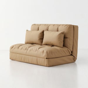 [PU] 앰보 2인 좌식 소파베드 4895.6147, 카멜