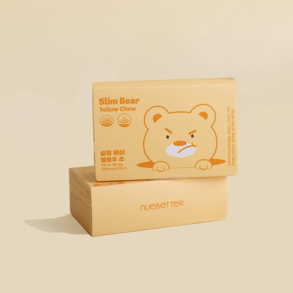뉴베러 슬림베어 캔디 옐로우츄 <b>가르시니아캄보지아</b> 9중기능성 비타민 츄어블 90정, 3개
