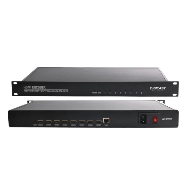 DIGicast DMB-8908A-EC 라이브 스트리밍용 풀 HD 1080P 인코더 H.265 TV 비디오