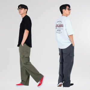 남자 여름 카고바지 워크웨어 작업 와이드 건빵바지