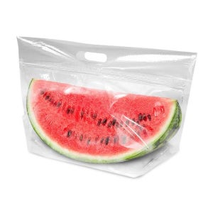 국산 수박통 지퍼백 1/4 절단 수박 보관 용기 투명 과일 포장재 600P