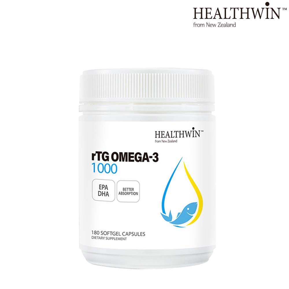 젊은뇌<b>혈관</b> 염증날리는 필수지방산 <b>HealthWin</b> Omega3 1000mg RTG 180caps