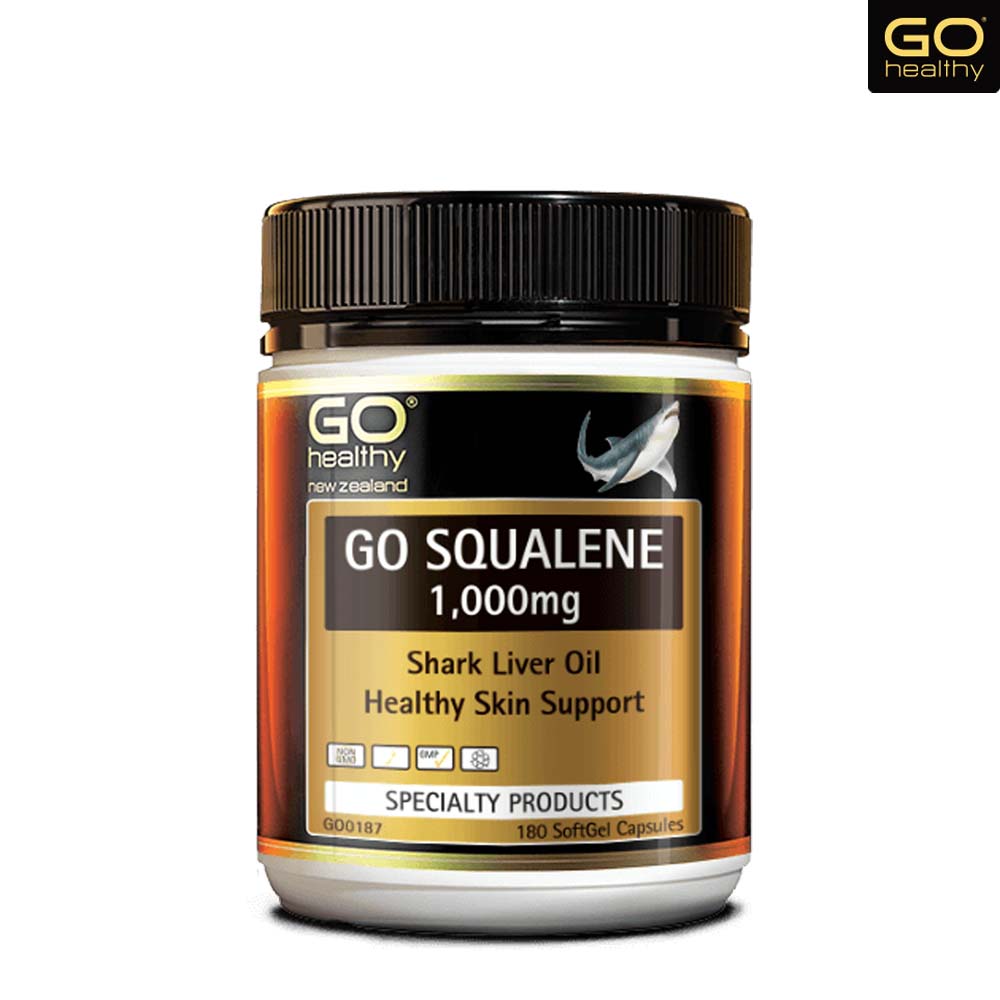 젊은뇌혈관 <b>염증</b>날리는 필수지방산 Go Healthy Squalene 1000mg- Shark Liver Oil 180 Caps