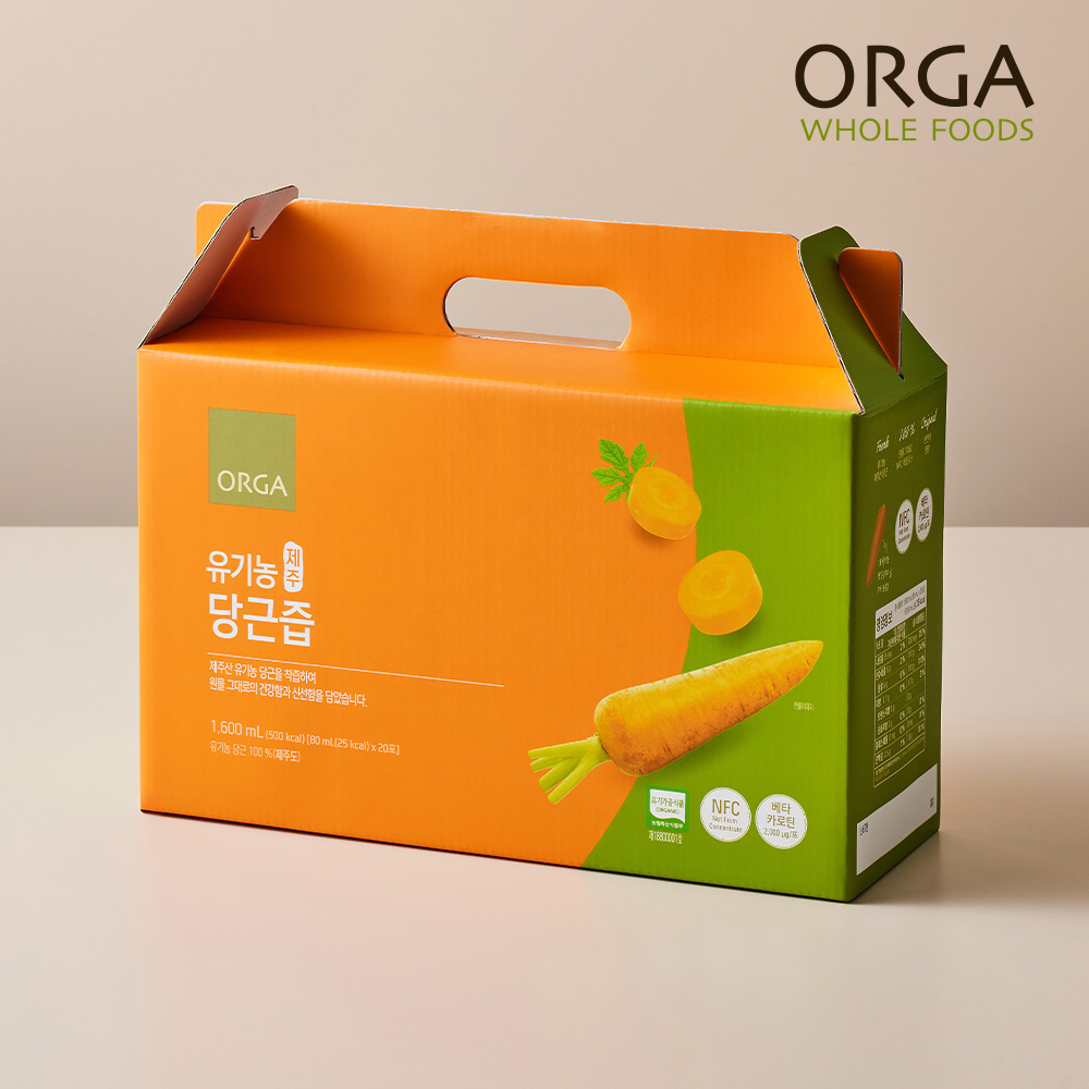 ORGA <b>올가홀푸드</b> 유기농 제주 당근즙 (80mlX20포)