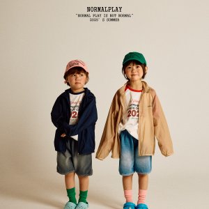 노멀플레이 25여름 노멀 윈디 집업 바람막이 점퍼 유아동 XS-XL (네이비,베이지)