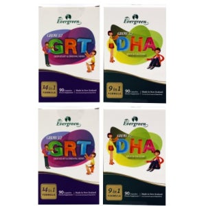 에버그린 GRT(90정) DHA(90정) 세트 Evergreen 어린이 180정, 2개