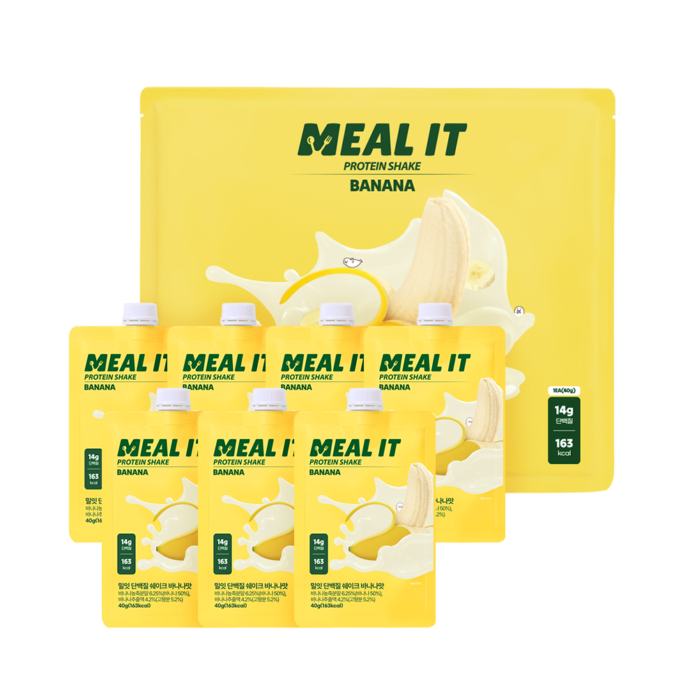 밀잇 식단관리 단백질 쉐이크 포켓형 바나나맛, 40g, 7개
