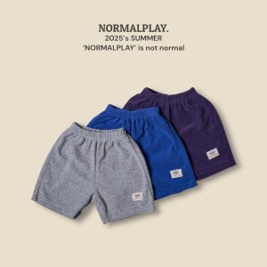 노멀플레이 25여름 릴렉스 테리 5부 팬츠 반바지 유아동 XS-XL (메란지,퍼플,블루)