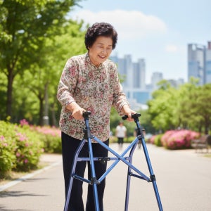 대세엠케어 2.1kg 초경량 라이트워커 접이식 고령자용 보행차 노인용 보행보조기 + 보관가방 증정