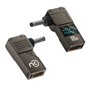 노트킹 100W USB C타입 TO DC 외경 3.5mm 내경 1.35mm 충전 변환 젠더 팁 잭 어댑터 케이블 V,A,W 측정 P-2