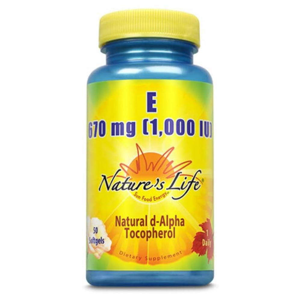 <b>네이쳐스라이프 비타민 E</b> 1000 IU 670mg 50 소프트젤