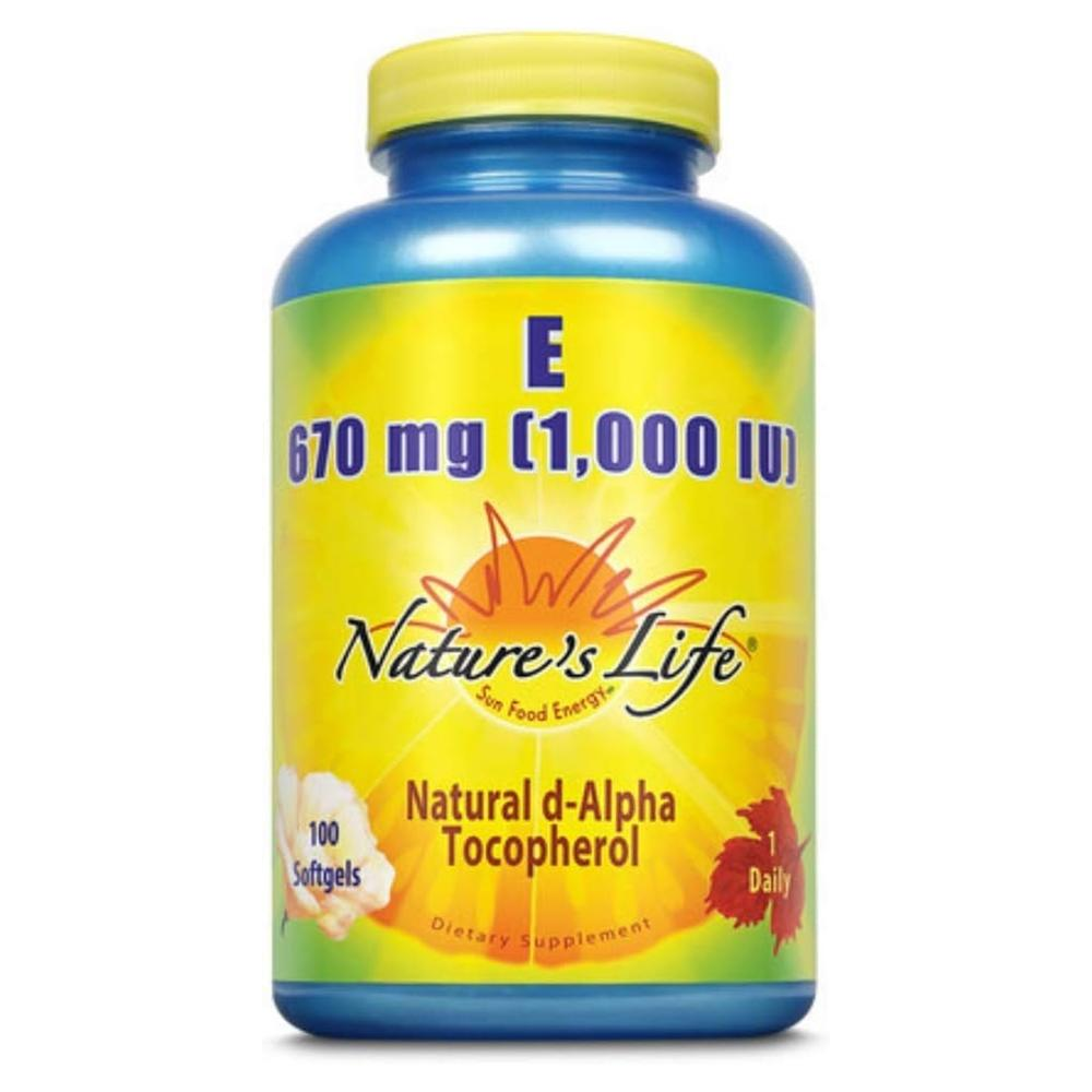 <b>네이쳐스라이프 비타민 E</b> 1000 IU 670mg 100 소프트젤