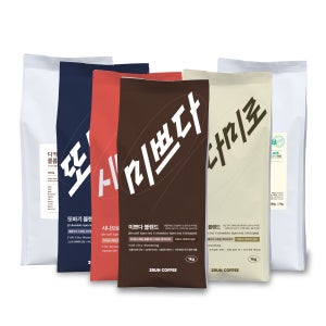 신선한 산미없는 고소한 원두 블렌드 모음 당일 로스팅 4종 블랜딩 파푸아뉴기니 블루마운틴 원두 홀빈 분쇄 사무실 커피 1kg