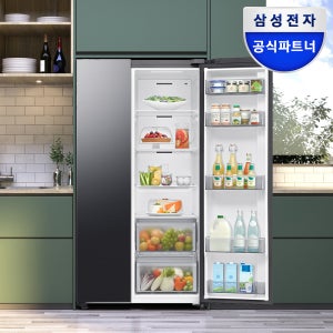 삼성 냉장고 양문형 젠틀 블랙 AI 인버터 프리스탠딩 600리터 대용량 651L