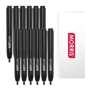 모리스 저스트클릭 유성매직 M 블랙 1타스(12개입) 갑 - 똑딱이 노크식