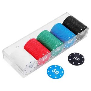 보드게임 파티용 칩 게임 포커칩 세트 카지노 플레이용 룰렛 숫자 토큰 점수내기 100p