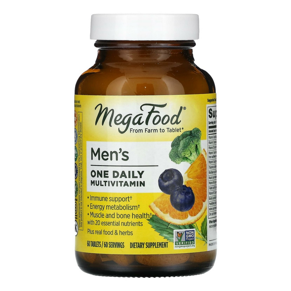 <b>메가푸드</b> MegaFood 맨즈 <b>남성용</b> 원데일리 멀티비타민 60타블렛