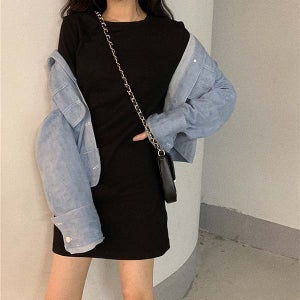 5컬러 파스텔 베이직 미니 원피스 톤 여리여리한 느낌 코디 심플 무지 여성 여자 봄 가을 패션 20 대 학생 룩