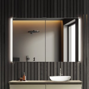 단차없는 욕실 슬라이드장 1200 맞춤제작 매직 거울수납장