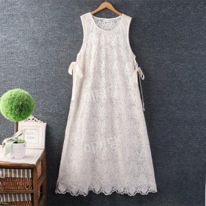 이끼당 봄마중 묘가 자수레이스 조끼 원피스