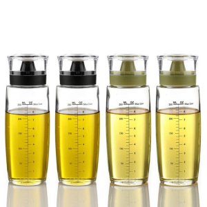 [시노글라스] 눈금이 있는 오일병 실리콘 원형 300ml 4P (혼합)