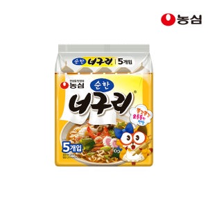 농심 너구리 순한, 120g, 5개