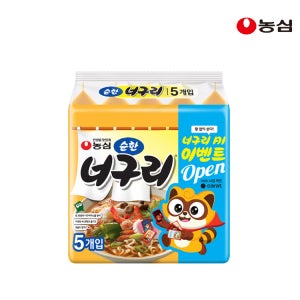 농심 너구리 순한, 120g, 5개