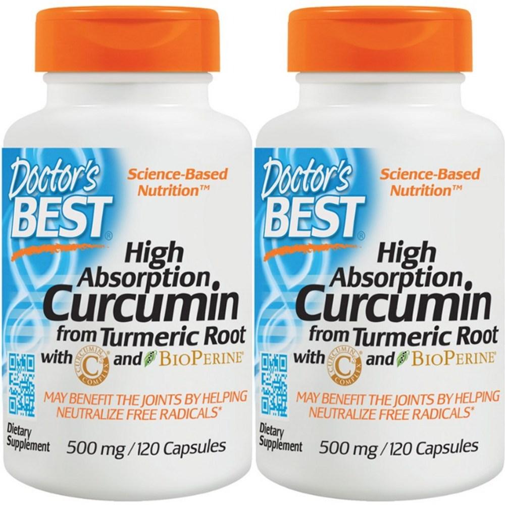 닥터스베스트 <b>하이</b> <b>커큐민</b> 앱솔션 500mg 120정 2개
