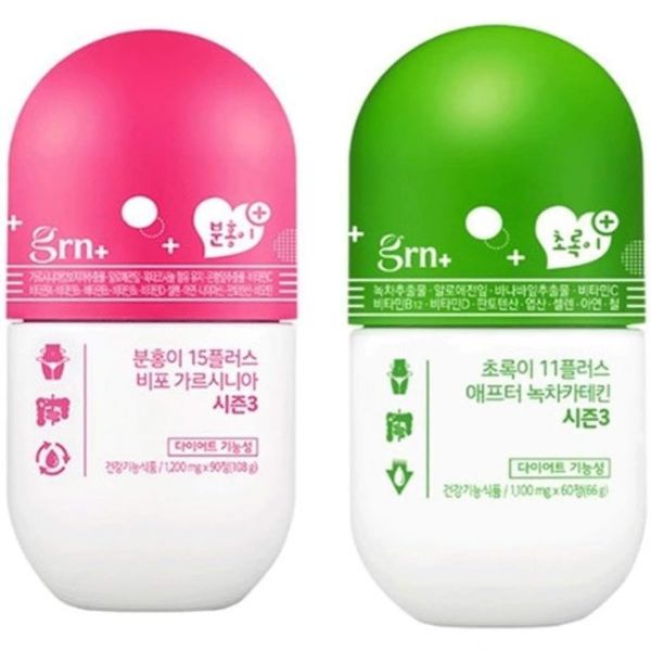 <b>grn</b>(ジーアールエヌ) 그렌 가르시니아 1 + 녹차 카테킨 세트