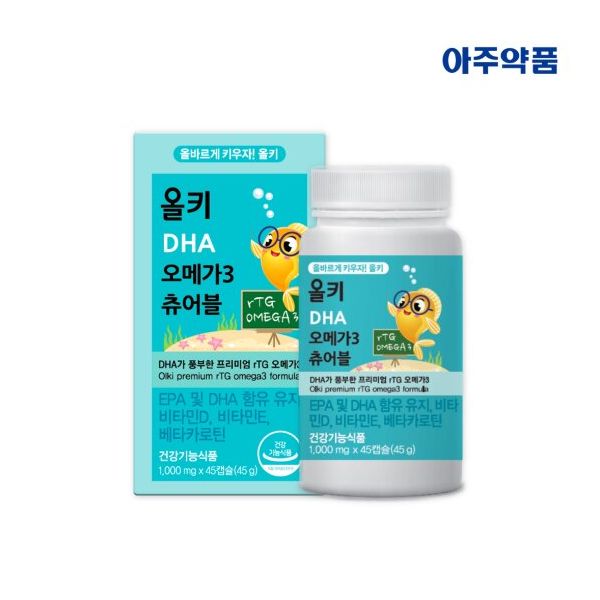<b>아주약품</b>올키 DHA 알티지 <b>오메가3</b> 츄어블 1박스15일분