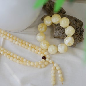호박 불교 팔찌 108 차량 염주 단주 합장주 원석