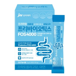 [1개월] JW중외제약 프리바이오틱스 FOS 4000 프락토올리고당 아연 5g 30포, 1개