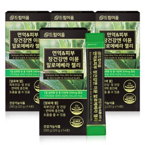 드림이음 이뮨 알로에 베라 젤리 스틱 장 피부 면역 다당체 300mg 14포, 4개