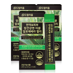 드림이음 이뮨 알로에 베라 젤리 스틱 장 피부 면역 다당체 300mg 14포, 3개