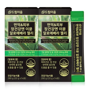 드림이음 이뮨 알로에 베라 젤리 스틱 장 피부 면역 다당체 300mg 14포, 2개