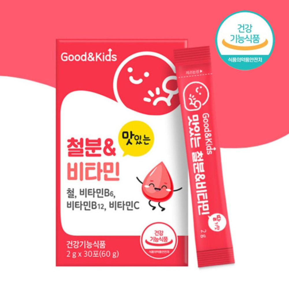 어린이철분 <b>키즈</b>비타민 내츄럴플러스 굿앤<b>키즈</b> 맛있는 철분&amp;비타민 2g x 30포