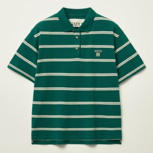 [세터] 스트라이프 피케 폴로 반팔 티셔츠 딥 그린