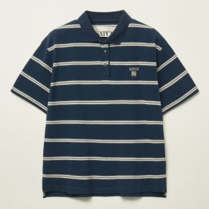 [세터] 스트라이프 피케 폴로 반팔 티셔츠 네이비