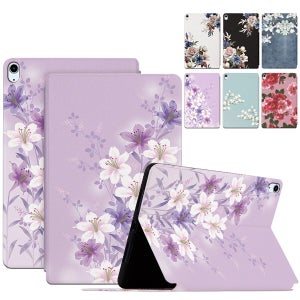 아이패드 미니7 미니6세대 A17 Pro 8.3인치 플라워 프린팅 스탠드 플립 가죽 태블릿 케이스
