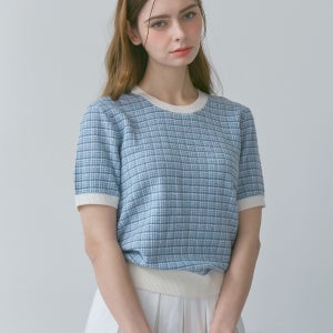 여성 트위드 라운드 니트_ZF2SW500