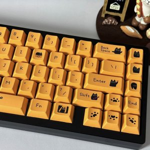 검은 고양이 키캡 세트 블랙캣 124키 풀배열 체리 PBT 깜냥이 앱코 독거미 한무무