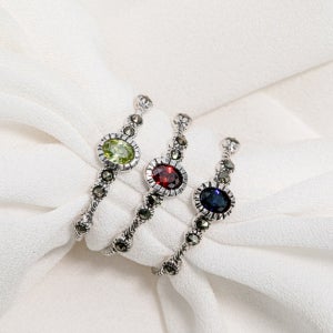 실버 925 페리도트 사파이어 가넷 천연 원석 반지